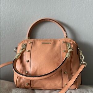 (SOLD)Rebecca Minkoff Orange Leather satchel Crossbody Handbag gold hardware